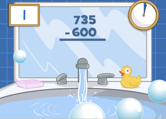 Bubble subtraction game on ABCmouse.com. 